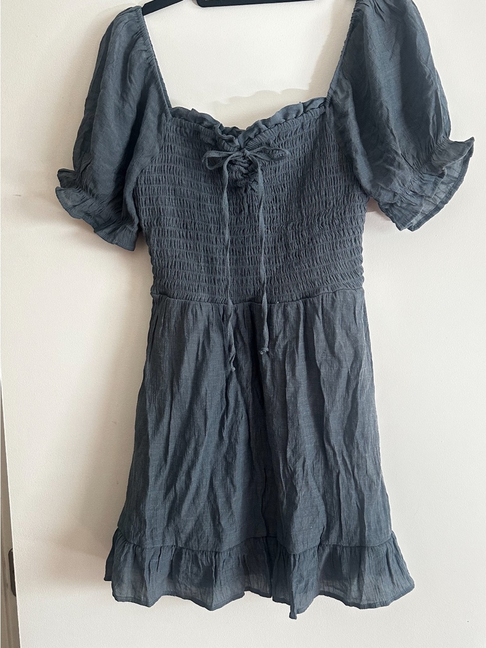 As U Wish Blue Smocked Top